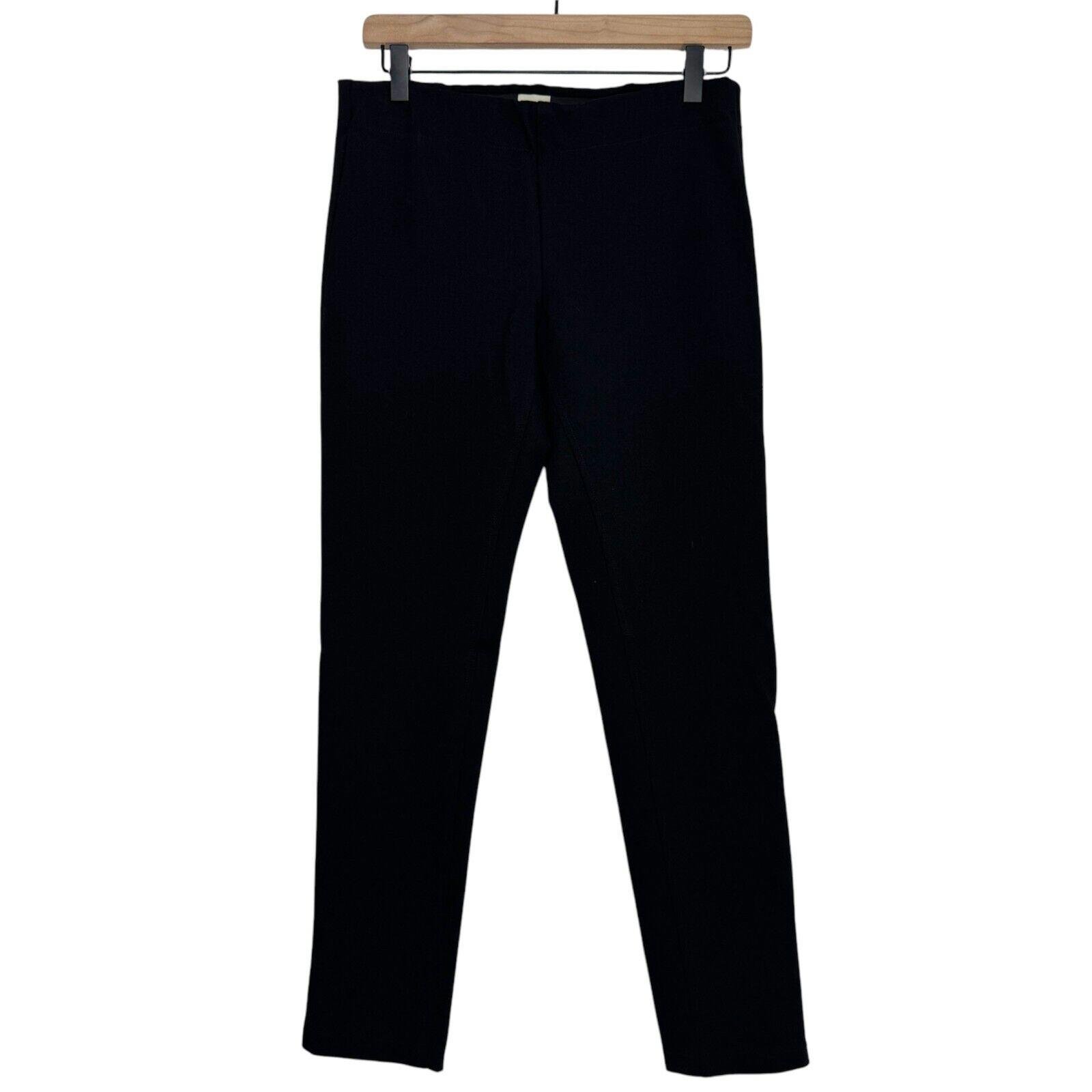 Ecru Womens Size Small Solid Black Springfield Ponte Pull On Stretch Slim Pant