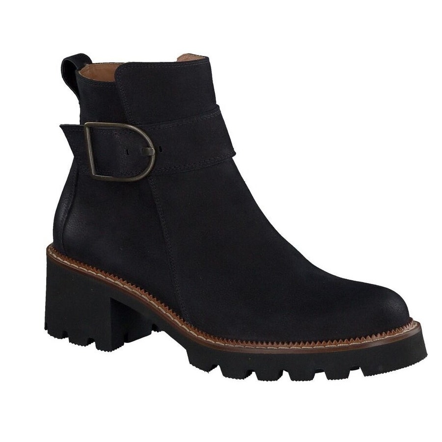 Paul Green Women's Black Suede Buckle Accent Side Zip Boot Size 4.5 (US 7) NWOB