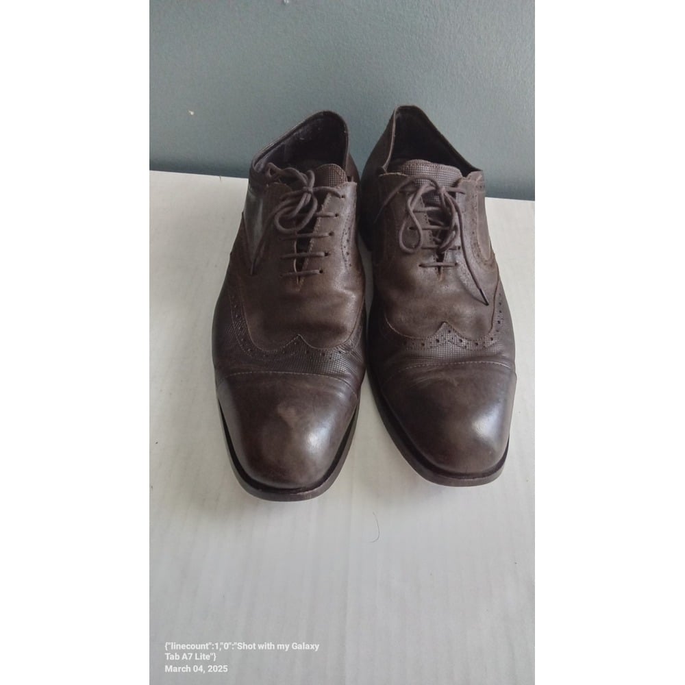 Brown Leather Wingtip Oxford Dress Shoes Lace Up Business Casual