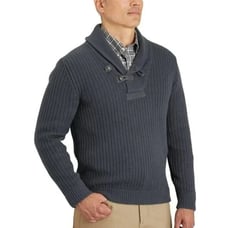 NWT Duluth Trading Co Men's High Neck Infantry Ribbed Sweater Navy Blue M