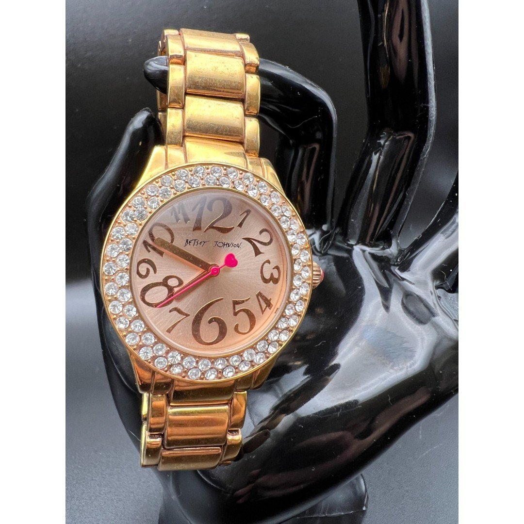 Betsey Johnson Crystal Encircled Bracelet Watch