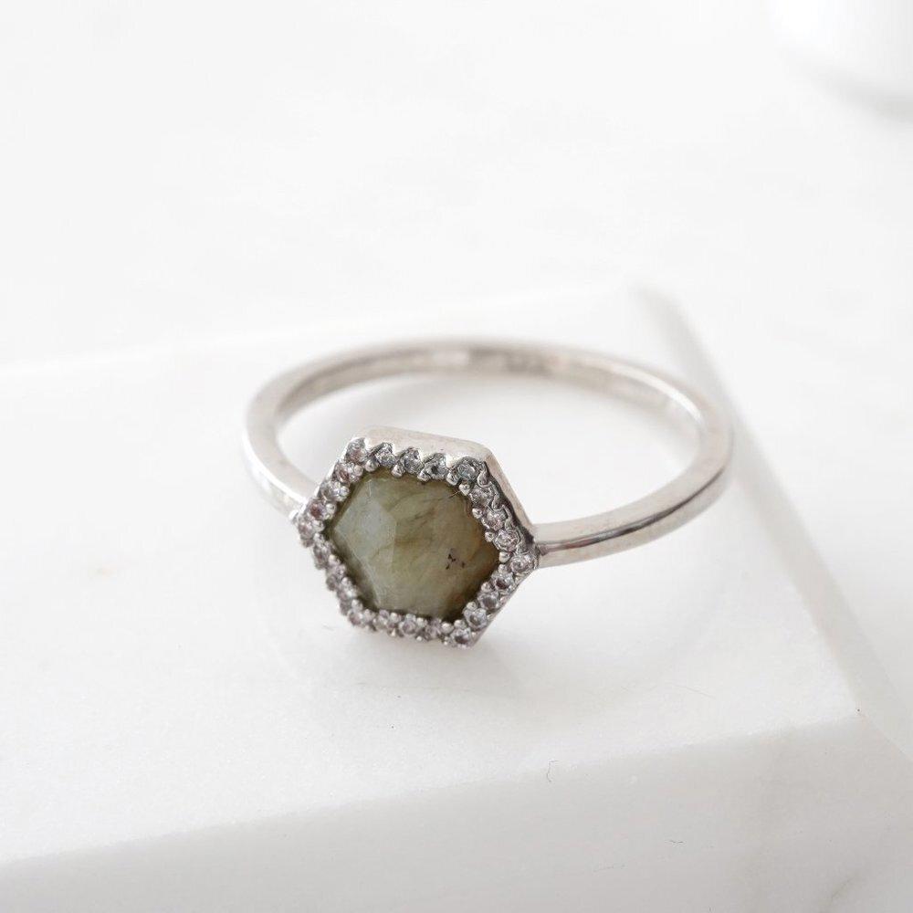 Anthropologie Melanie Auld Hex Stone Ring 7