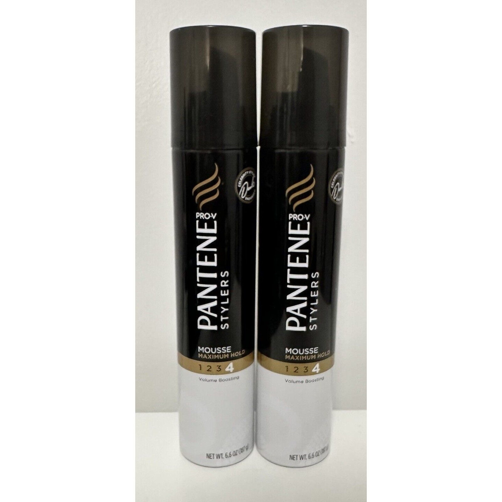 Lot of 2 Pantene Pro-V Stylers Volume Boosting Maximum Hold Level 4 Mousse 6.6oz