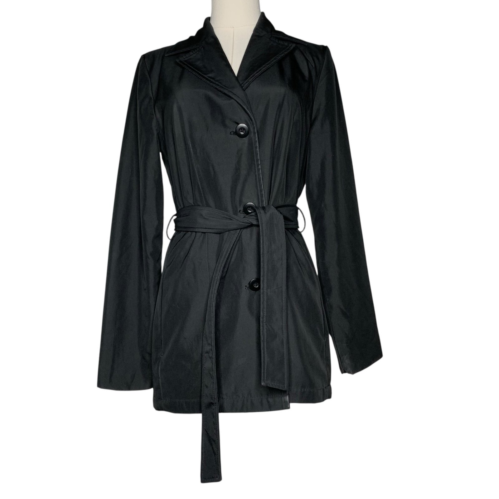 Vintage Y2K Old Navy Black Trench Coat Jacket Size S