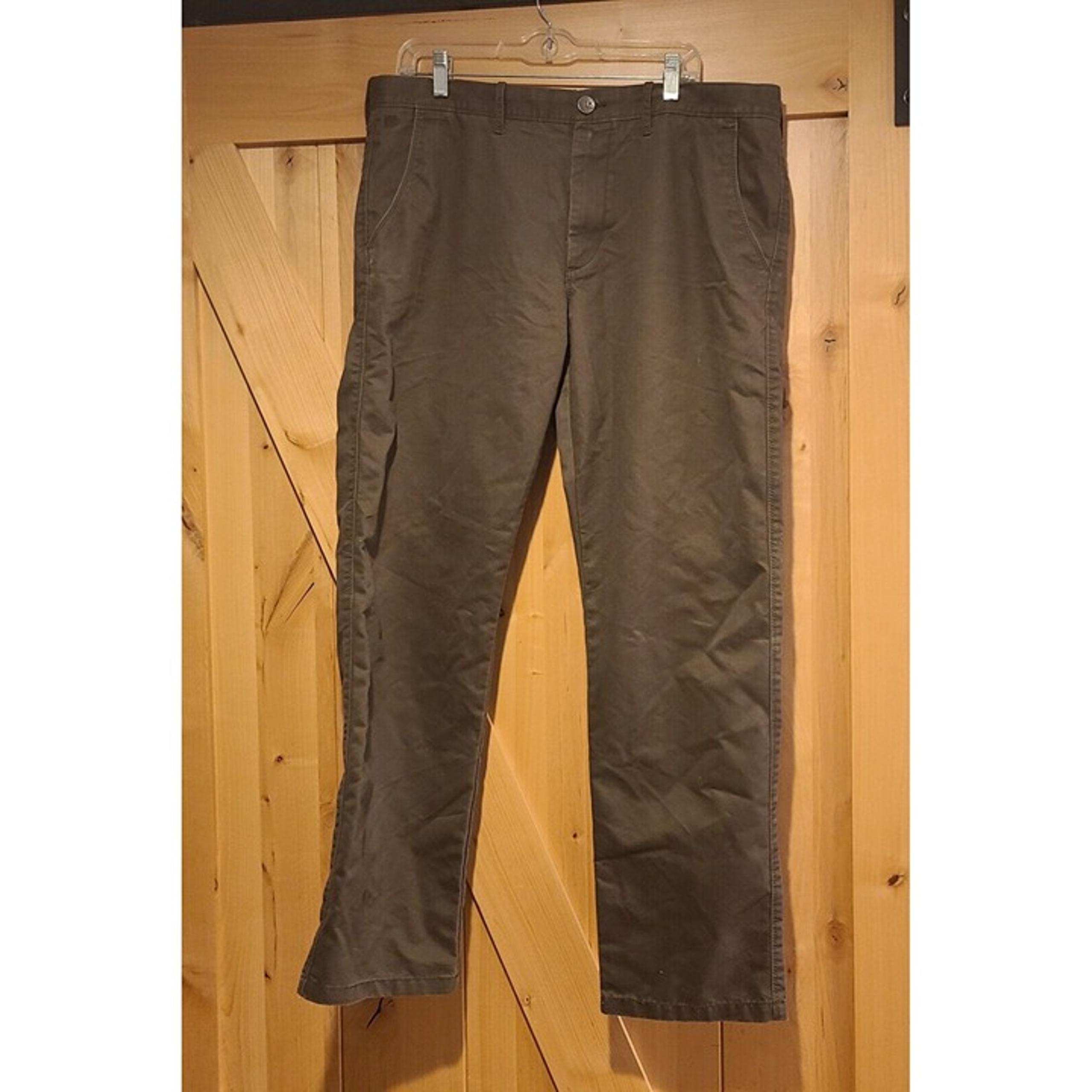 Haggar Mens Pants 38X32 Sustainable Chino Slim Fit Life Khaki Workwear Brown