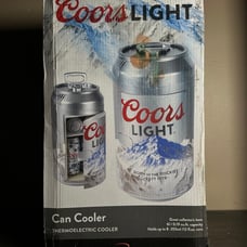 Coors Light Portable Mini Fridge-8 Can Personal Travel Cooler Silver Koolatron