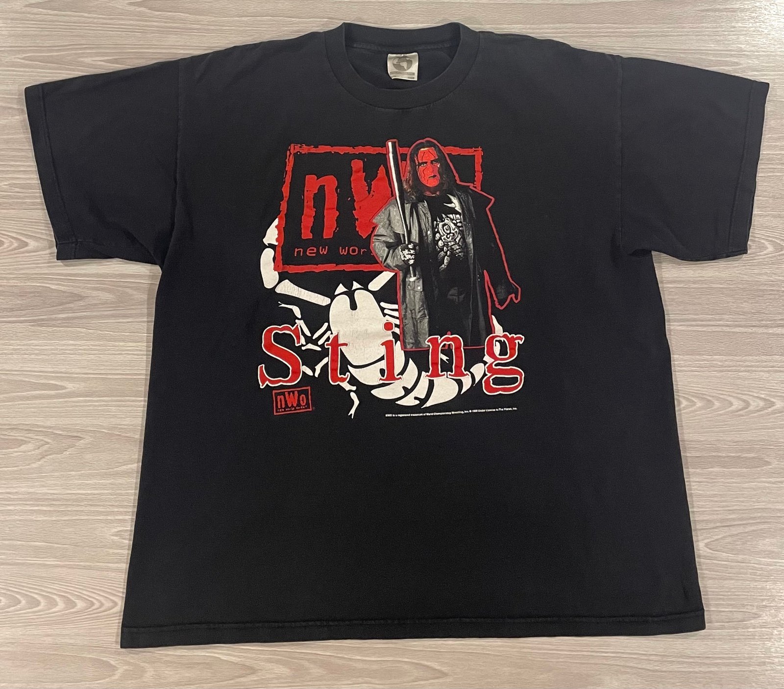 Vintage 1998 WCW NWO Sting The Stinger Pro Wrestling T-Shirt Black Mens Size 2XL
