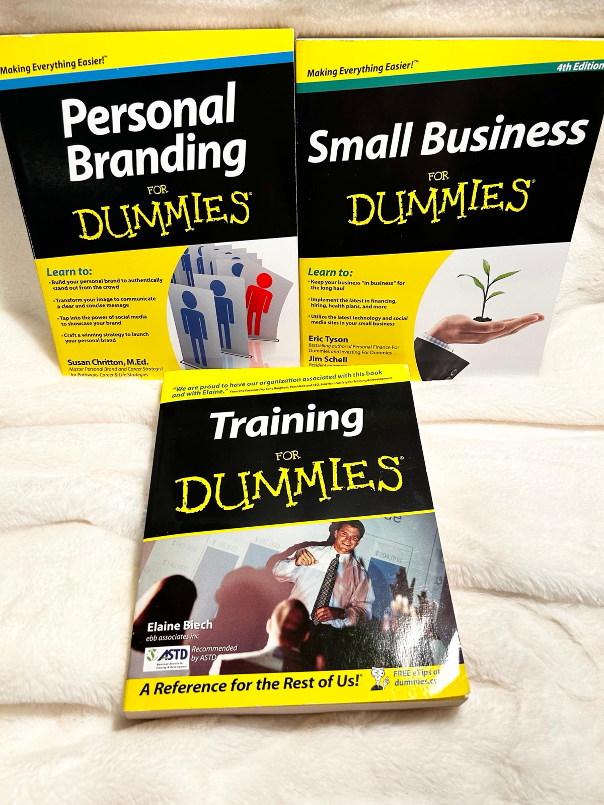 LOT OF 3 Personal Branding, Small Business & Training for Dummies Paperback