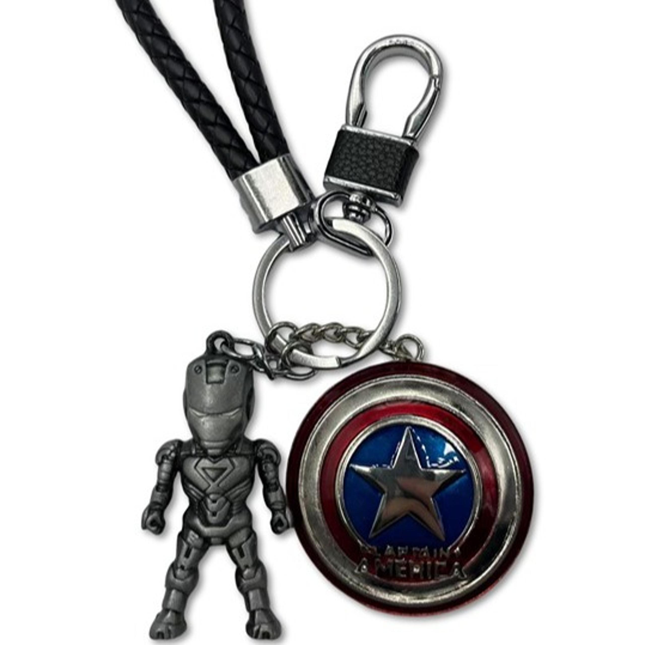 Marvel Avengers Iron Man and Captain America Shield Keychain