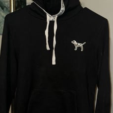 Victoria’s Secret Pink Black Sequin Bling Dog Hoodie xs