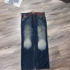 Vintage Y2K akademiks jeans baggy/embroidered native/tribal design 38x34