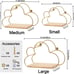 Set of 3 Cloud Shape Floating Shelves with LED Lights Wall Decor,Gold Metal