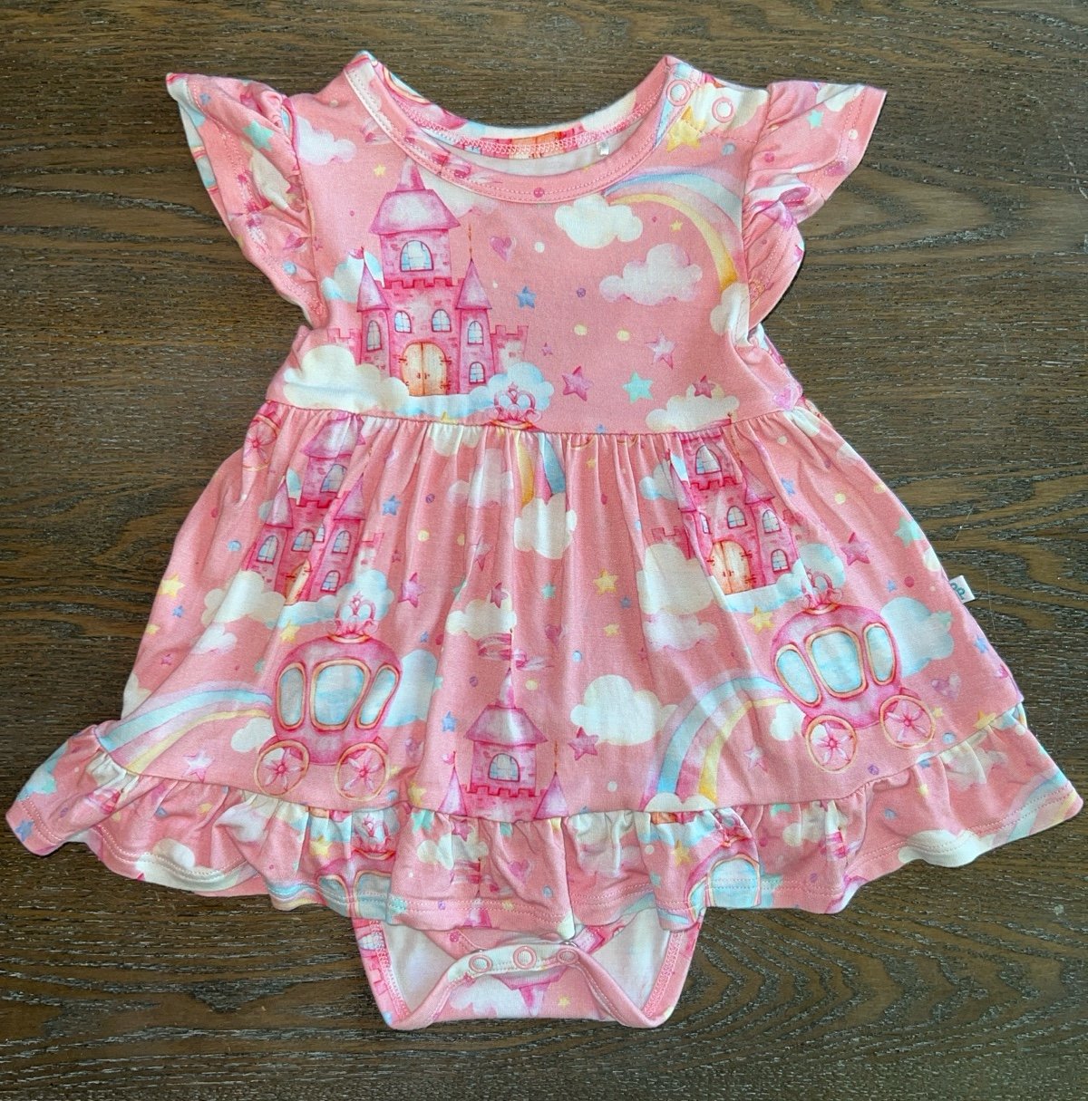 Posh Peanut Castles Bodysuit Twirl Dress 6-12m