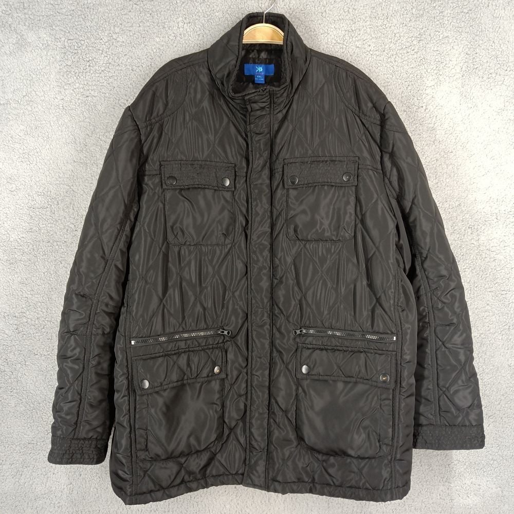Egara KO Men's Size XXL Black Quilted Long Sleeve Full Zip Winter Jacket Coat