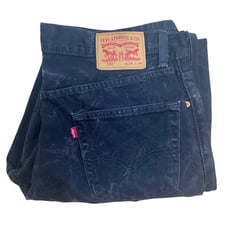 Levis 550 Jeans Men 36 x 34 Black Dark Wash Regular Straight Denim Red Tab Marl