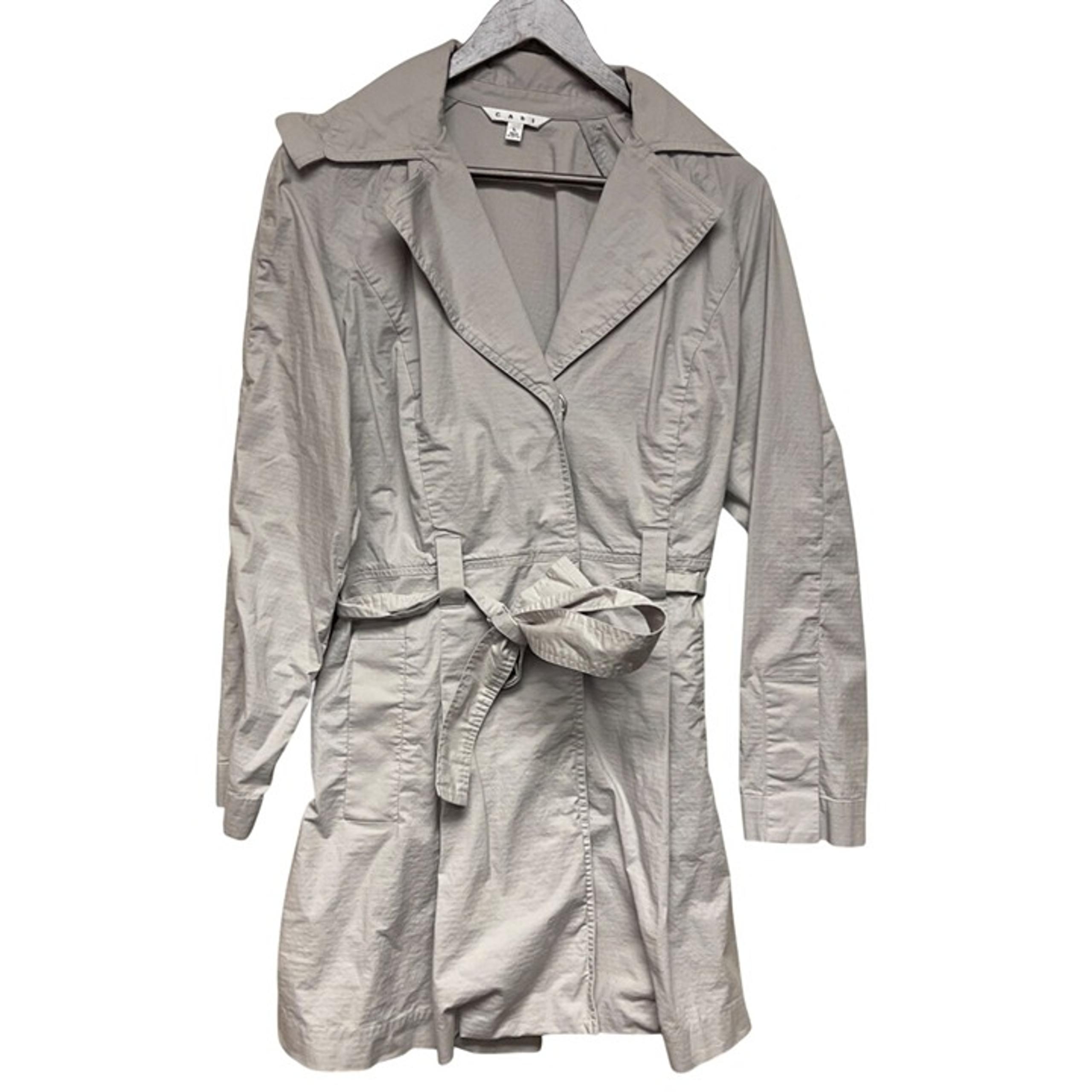 Women's Style 917 Tan Lightweight Snap Belted Pleated Trench Coat Large - CAbi