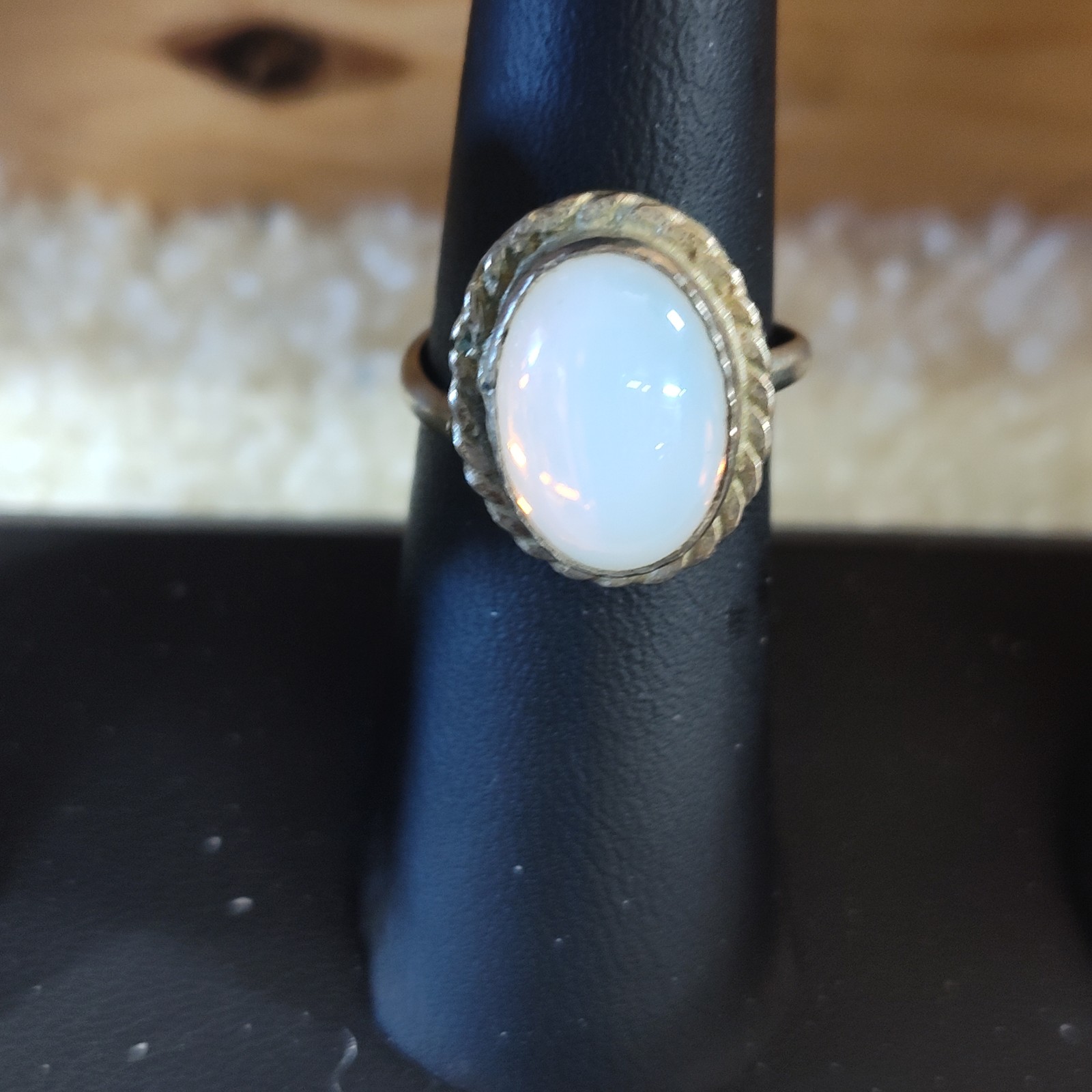 Vintage Mexico sterling silver moonstone ring