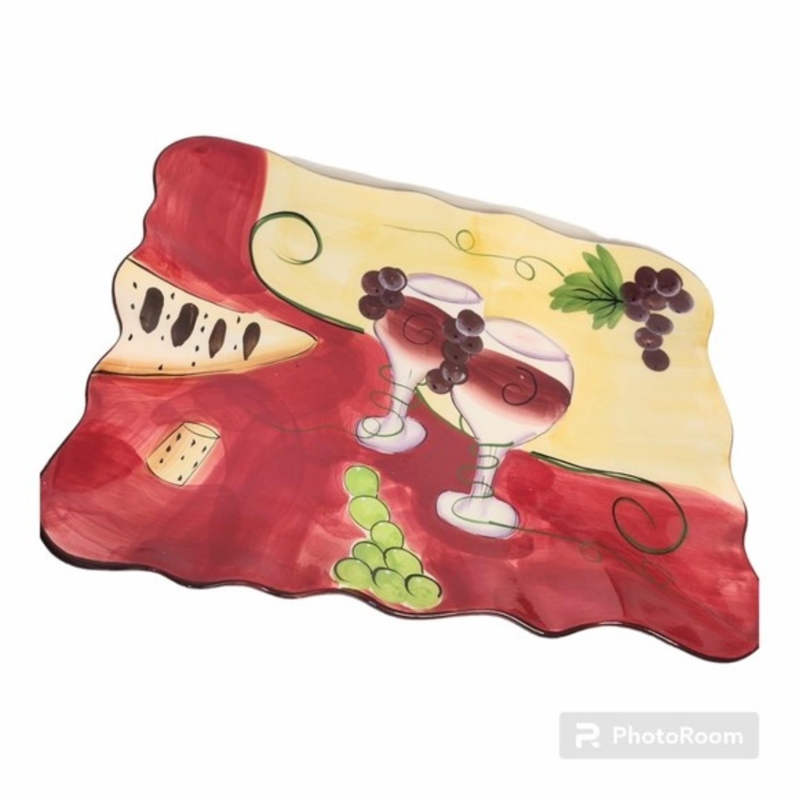 Elements Harve Glass Grapes Green And Purple Rectangle Serving Platter