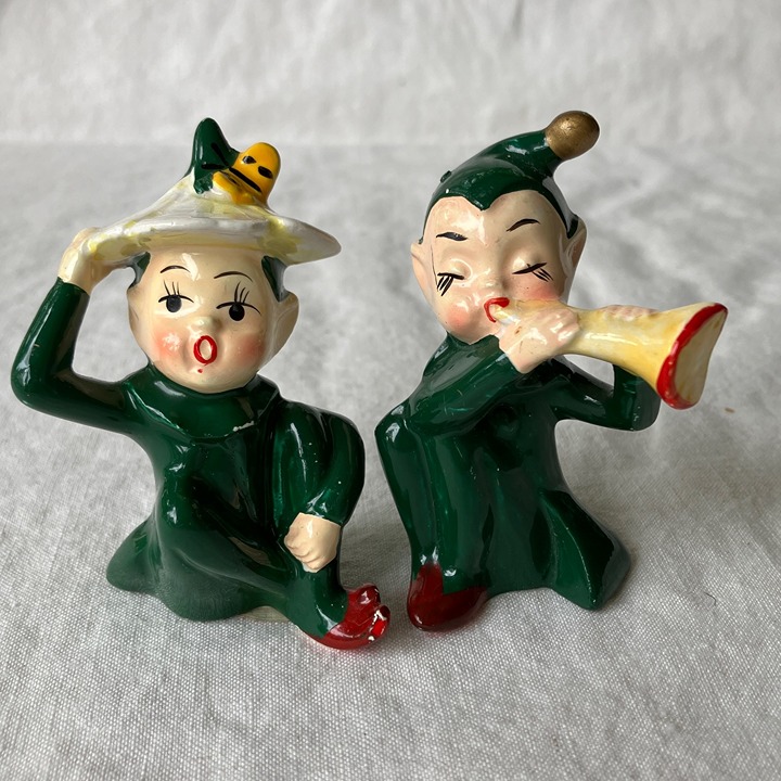 Criterion Musical Elves Pixie Christmas Figurines - Set of 2