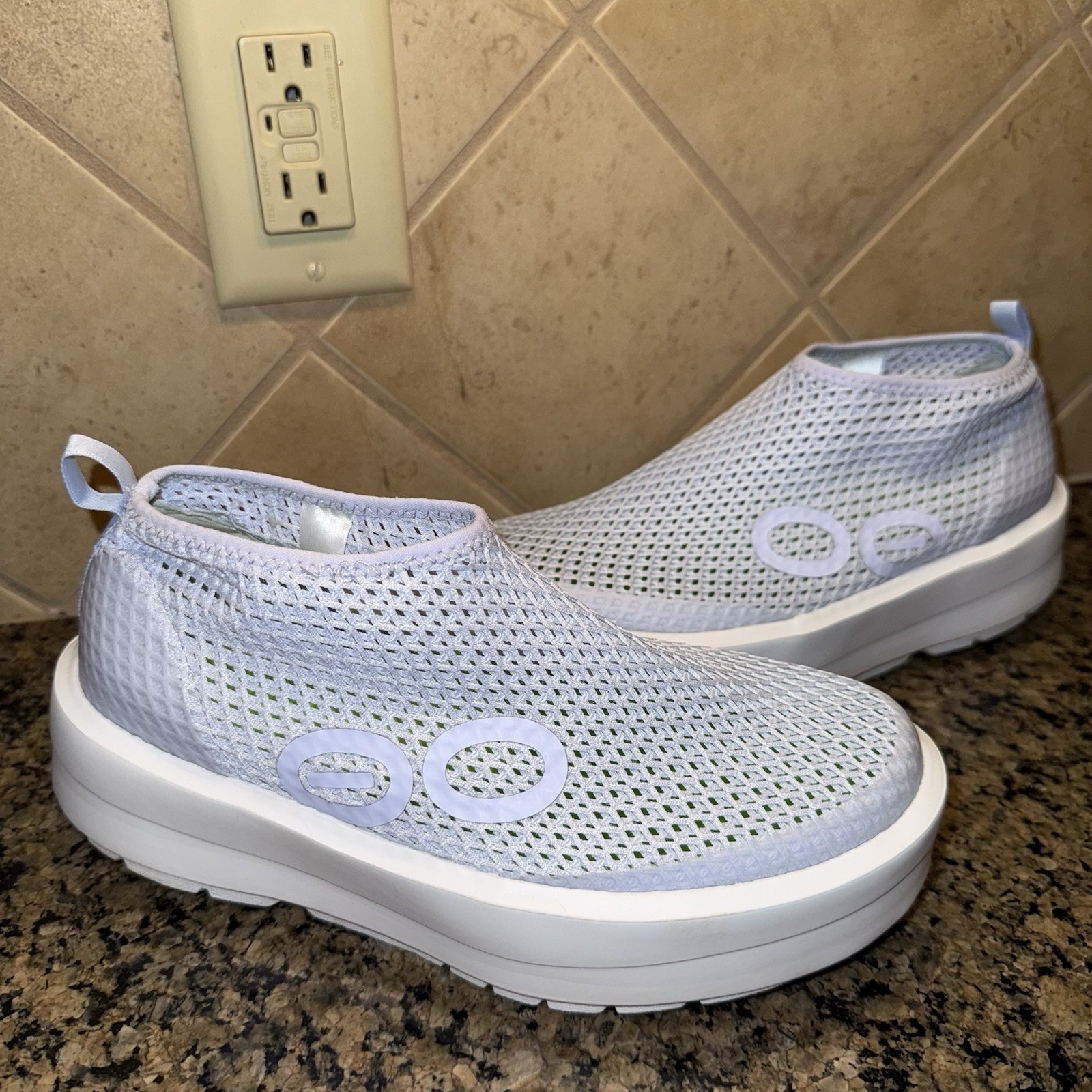 Oofos Oomega Chukka Shoe Women's 7 38 Lavender Purple Jade Mesh Slip On Comfort