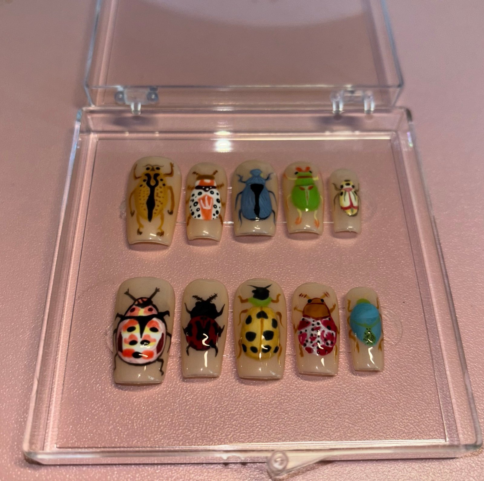Handmade Bugs and Insects Press On Nails