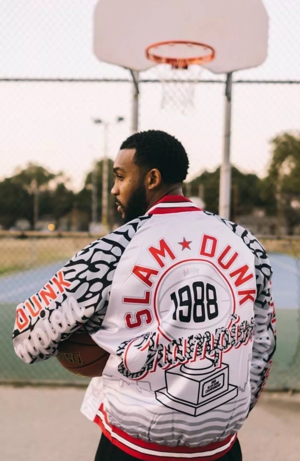 NWT Laced Up Sneakgallery Slam Dunk 1988 Jordan Cement Satin Bomber Jacket