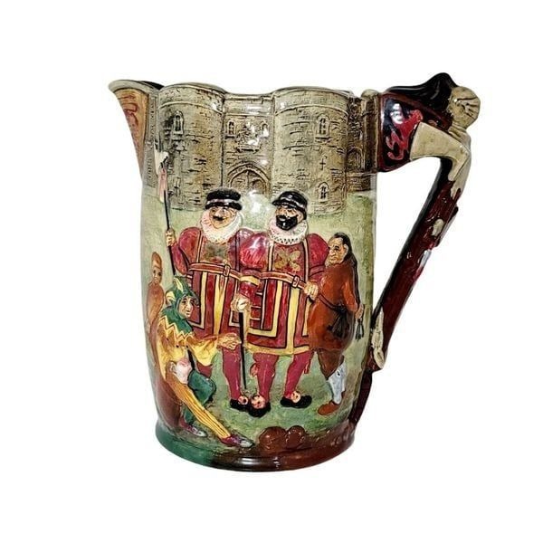 Rare Vintage Royal Doulton Tower Of London Jug Pitcher By Noke Fenton 10 Tall