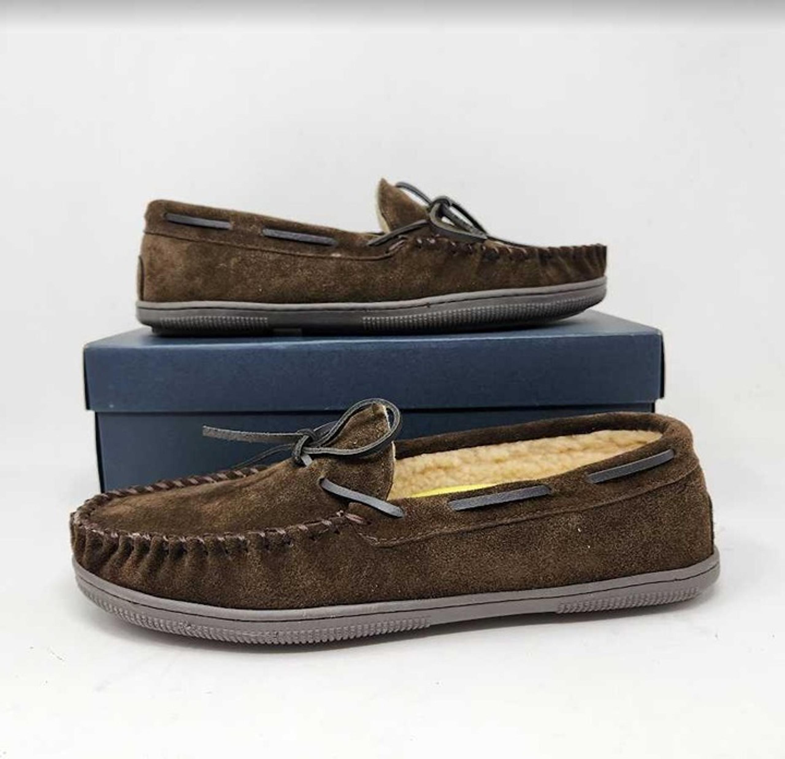 Men's 11 Florsheim Cozzy Tie Slippers in chocolate brown