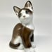 Vintage Rosenthal Figurine Brown & White Sitting Kitten, Germany