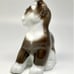 Vintage Rosenthal Figurine Brown & White Sitting Kitten, Germany