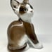 Vintage Rosenthal Figurine Brown & White Sitting Kitten, Germany