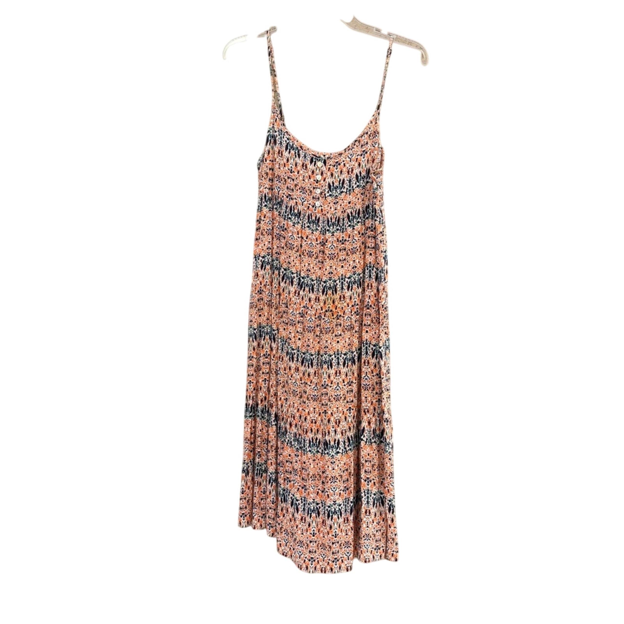orange and blue bohemian Stylish Multicolor Women's Dress, women's small