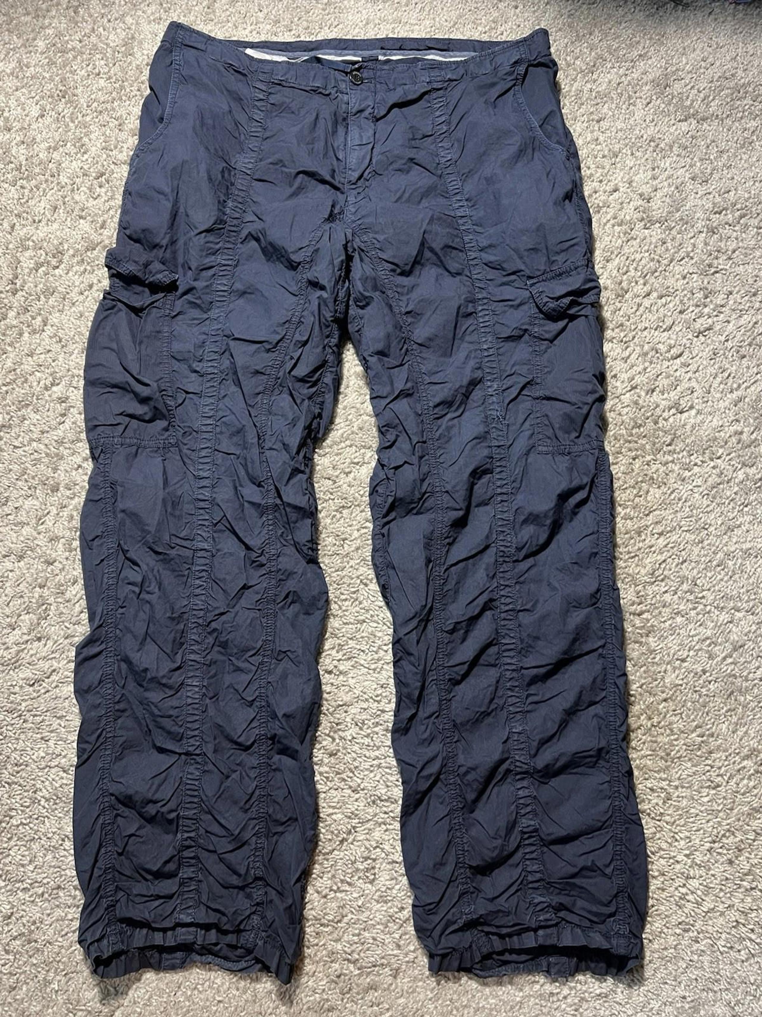 Armani Collezioni Vintage Y2k Baggy Cargo Pants 38x32 Navy Blue Retro Cotton 40