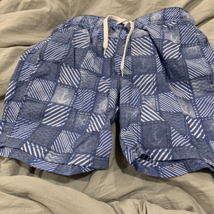Windswell By Mario Muscariello Men’s Bathing Suit Size Small Blue And White