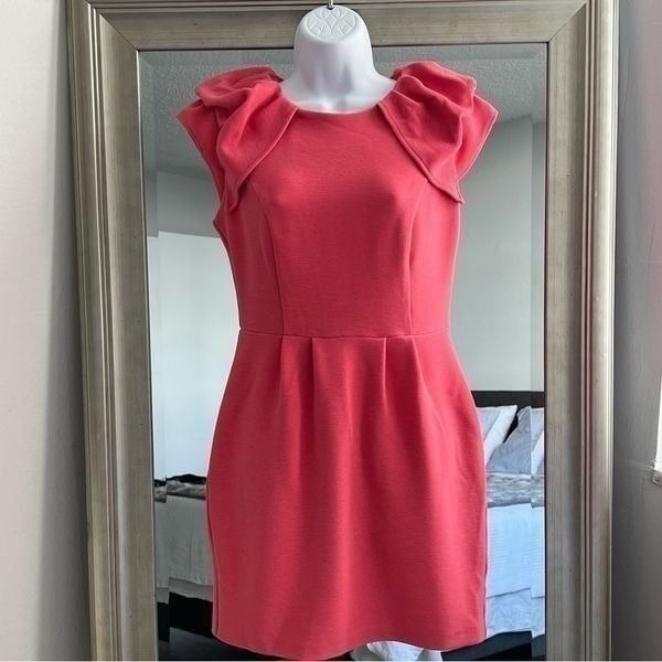 ASOS Classic Cocktail Mini Dress Coral Color Size 8.