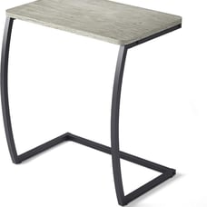 C-Shaped Couch Table for Sofa Laptop Light Grey