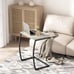 C-Shaped Couch Table for Sofa Laptop Light Grey