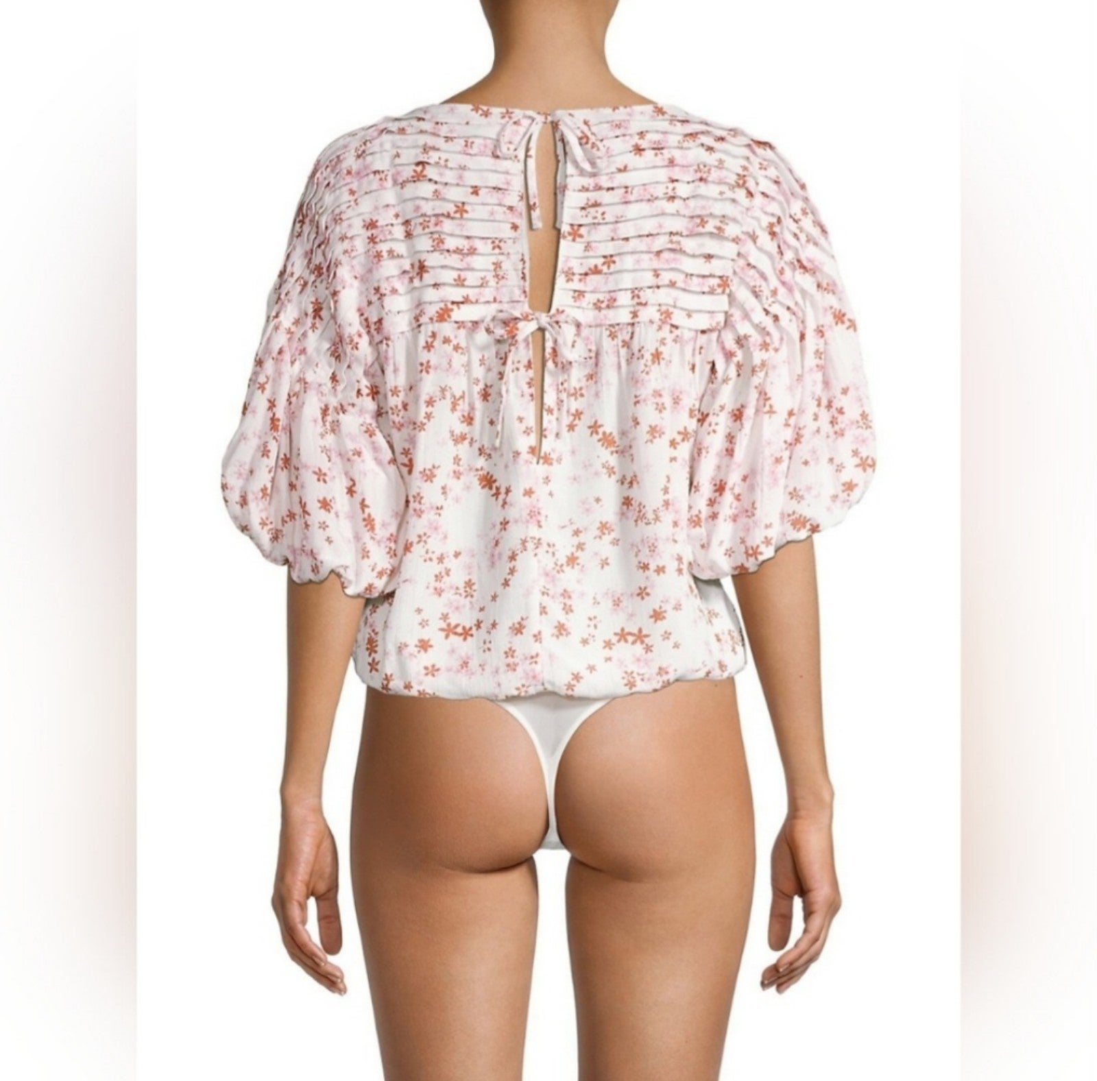 Free People Dessa floral print thong bodysuit sizeS
