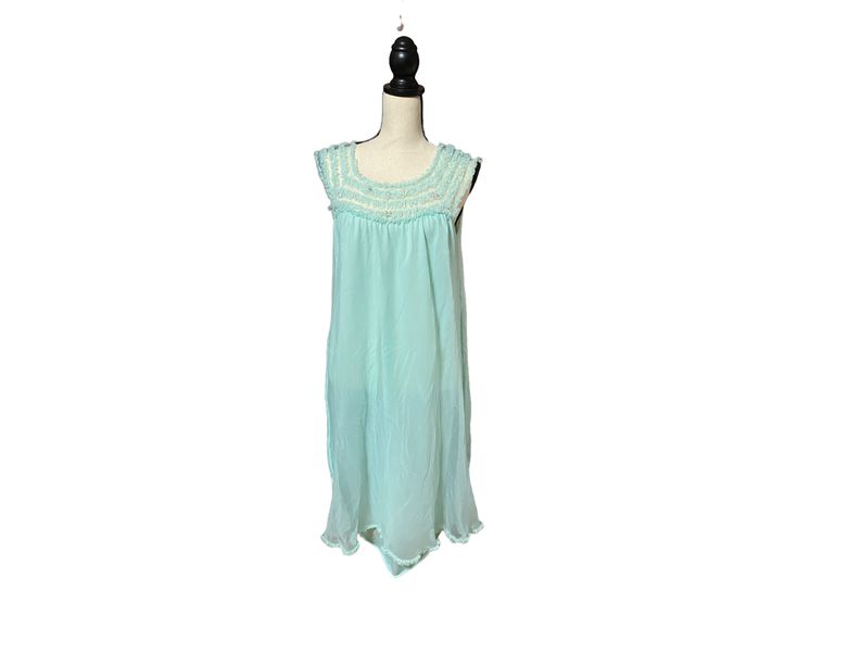 Vintage Adonna turquoise nightie size M