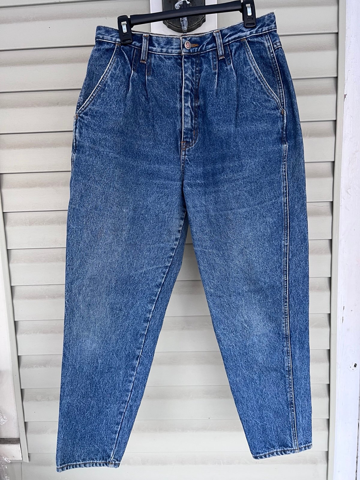 Bill Blass VTG High Rise Pleated Jean Tapered Leg Mom 31x29.25 Womens 1980 Sz 14