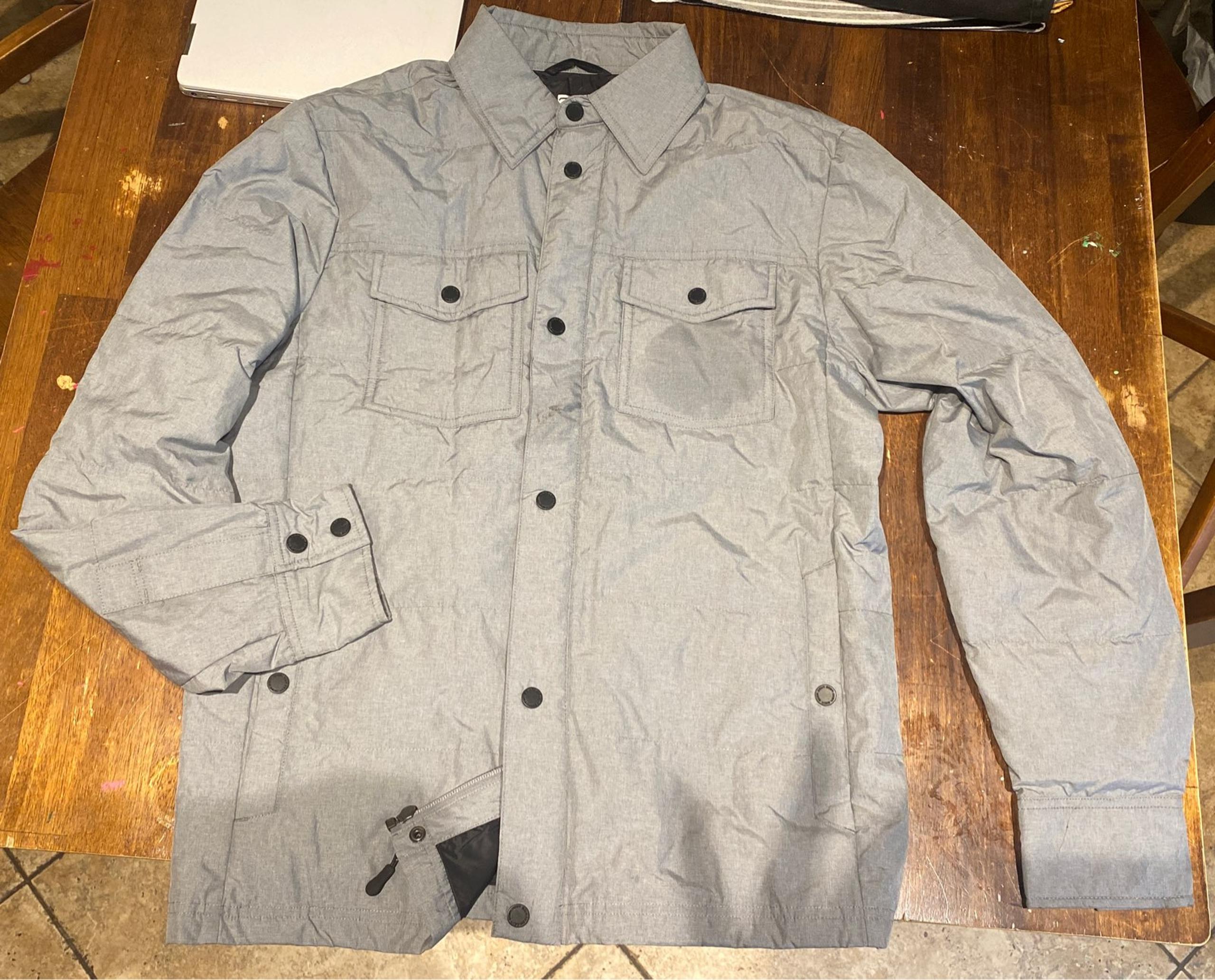 Mens lightweight grey puffer jacket size small