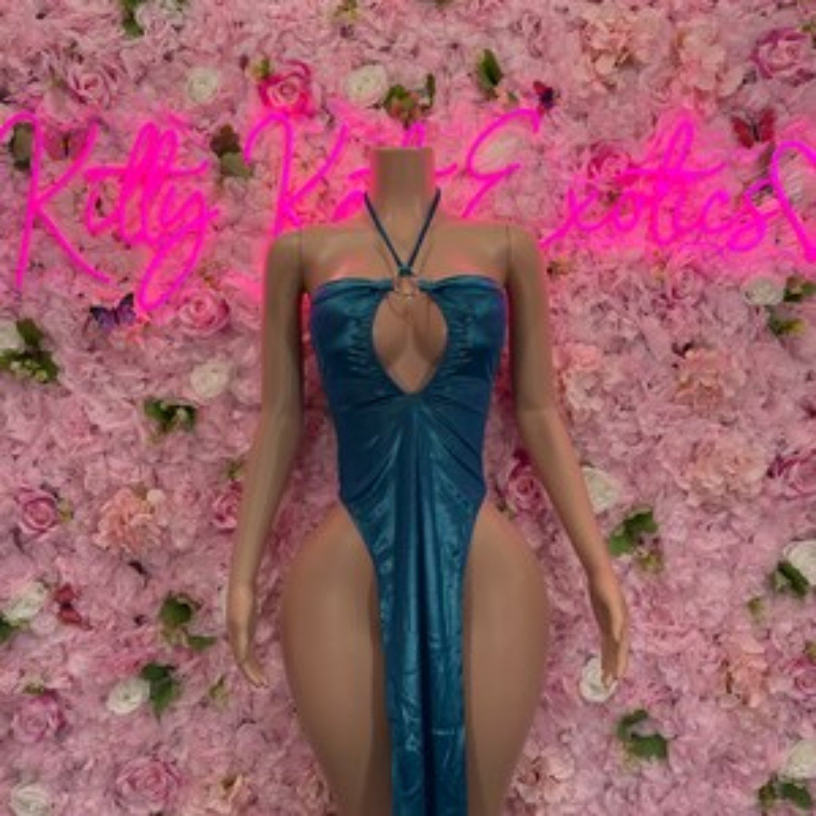 BARTENDER STRIPPER CUSTOM DRESS EXOTIC BLUE DRESS RAVE OUTFIT stripper outfit