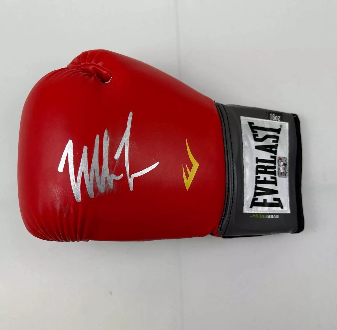 Autographed/Signed Mike Tyson Imperfect Red Everlast Boxing Glove Hologram COA