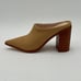 FOWT Camel Pointed Toe Slip On Mules Stacked Block High Heel Sandal Comfortable