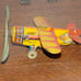 Vintage Sky Ranger Tin Wind Up Airplane Unique Art Toy Part