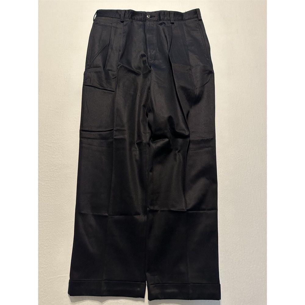 NWT Deadstock Roundtree & Yorke 34 x 29 Black Twill Pleated & Cuffed Chinos