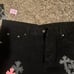 Chrome heart pink and checkered cross patch fleurknee jeans