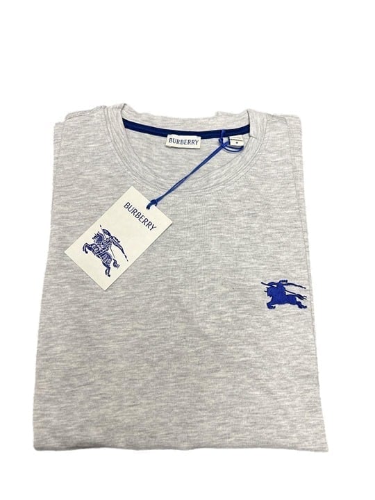 Burberry men's grey short sleeve cotton jersey t-shirt size slim fit medium