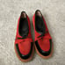 ADIEU LOAFERS SIZE 43. Red and black leather suede