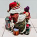 MINT Vintage Fitz & Floyd 12” Christmas Court Porcelain Santa Claus Cookie Jar